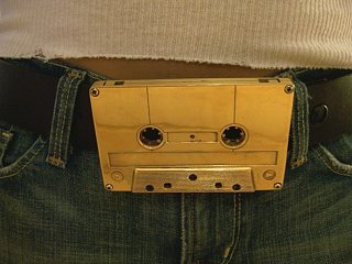 Totally Geeky or Geek Chic? Gold Cassette Belt Buckle